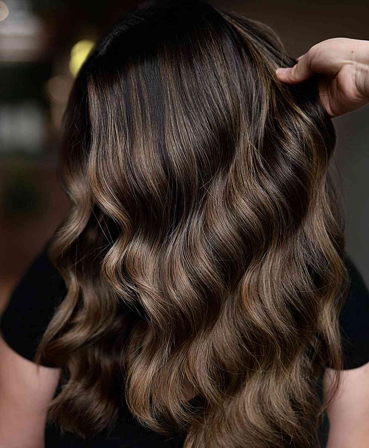 Warm Bronde Highlights on Dark Brown hair