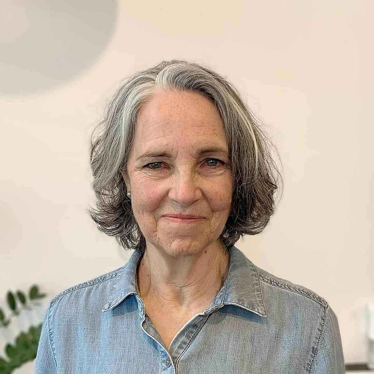 Wash-And-Go Style for Salt and Pepper Hair for Old Women