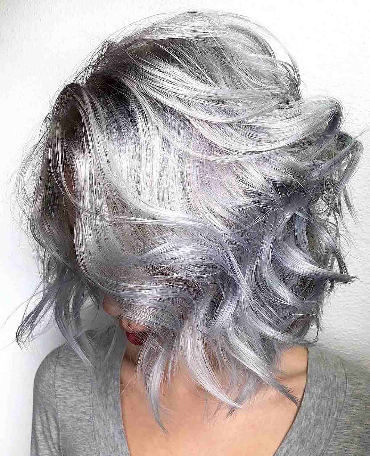 Waves of silver shoulder-lengths
