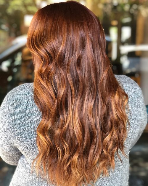 Reddish Brown Hair with Copper Blonde Highlights