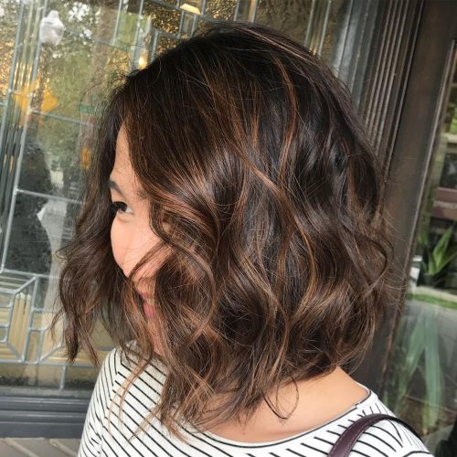 Dark Brown Bob with Lighter Highlights